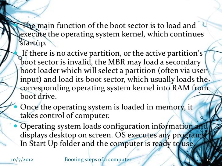 booting steps of a computer