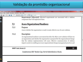 Validação da prontidão organizacional
 