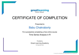 Great Learning Time Series Analysis in R | PDF