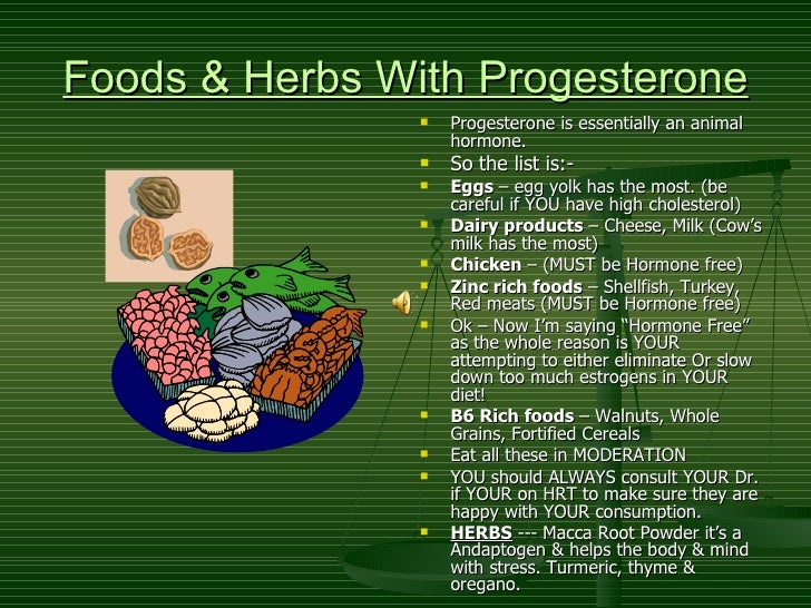 How are progesterone levels naturally increased through food?