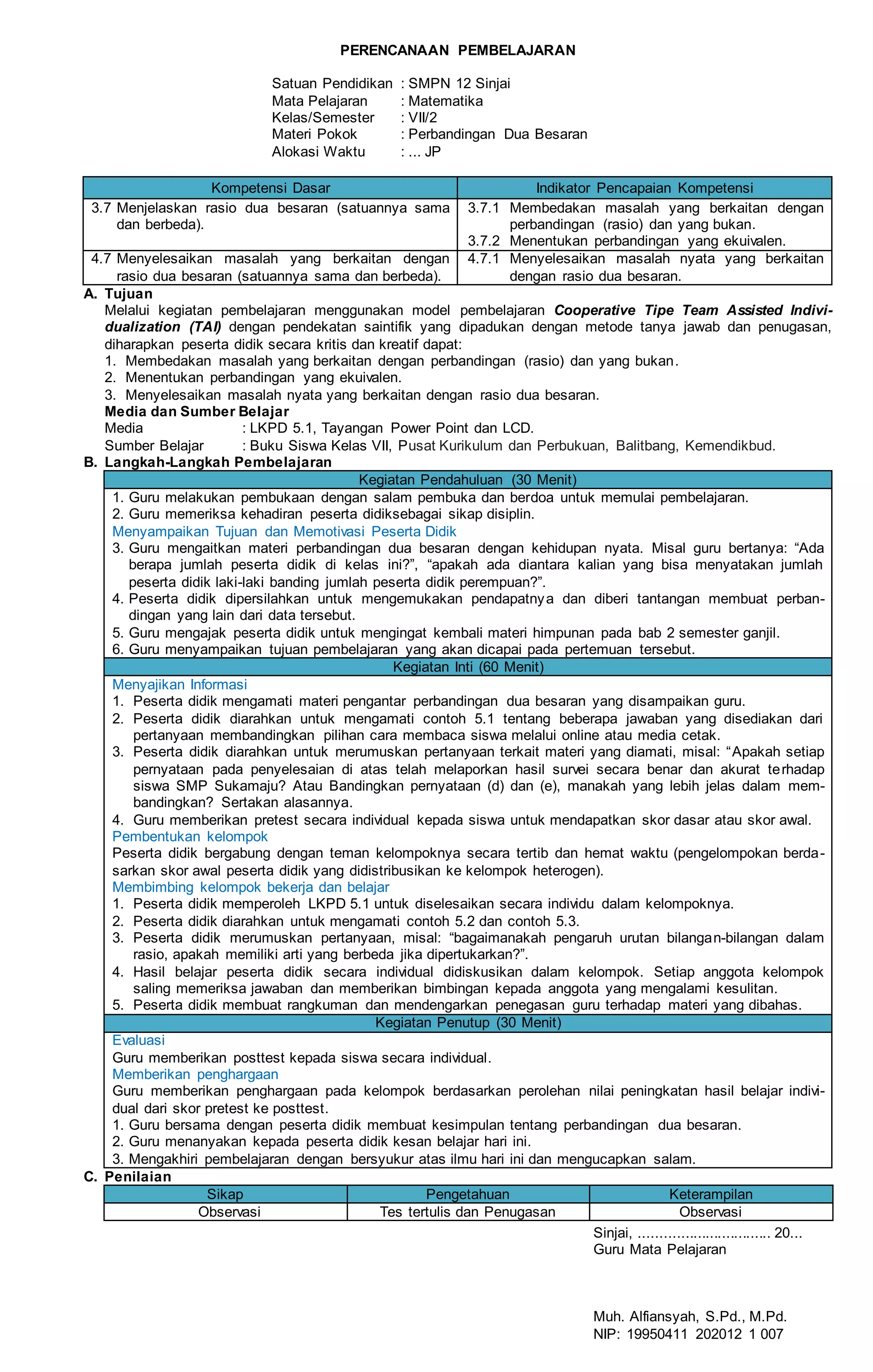Bab v 1. perbandingan dua besaran