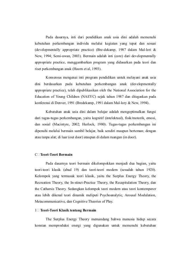 Teori Bermain Dan Perkembangan Anak Usia Dini Bedasarkan Konsep Barat Timur Dan Agama Oleh Eka Nur Rahayu S Pd I Ppt Download