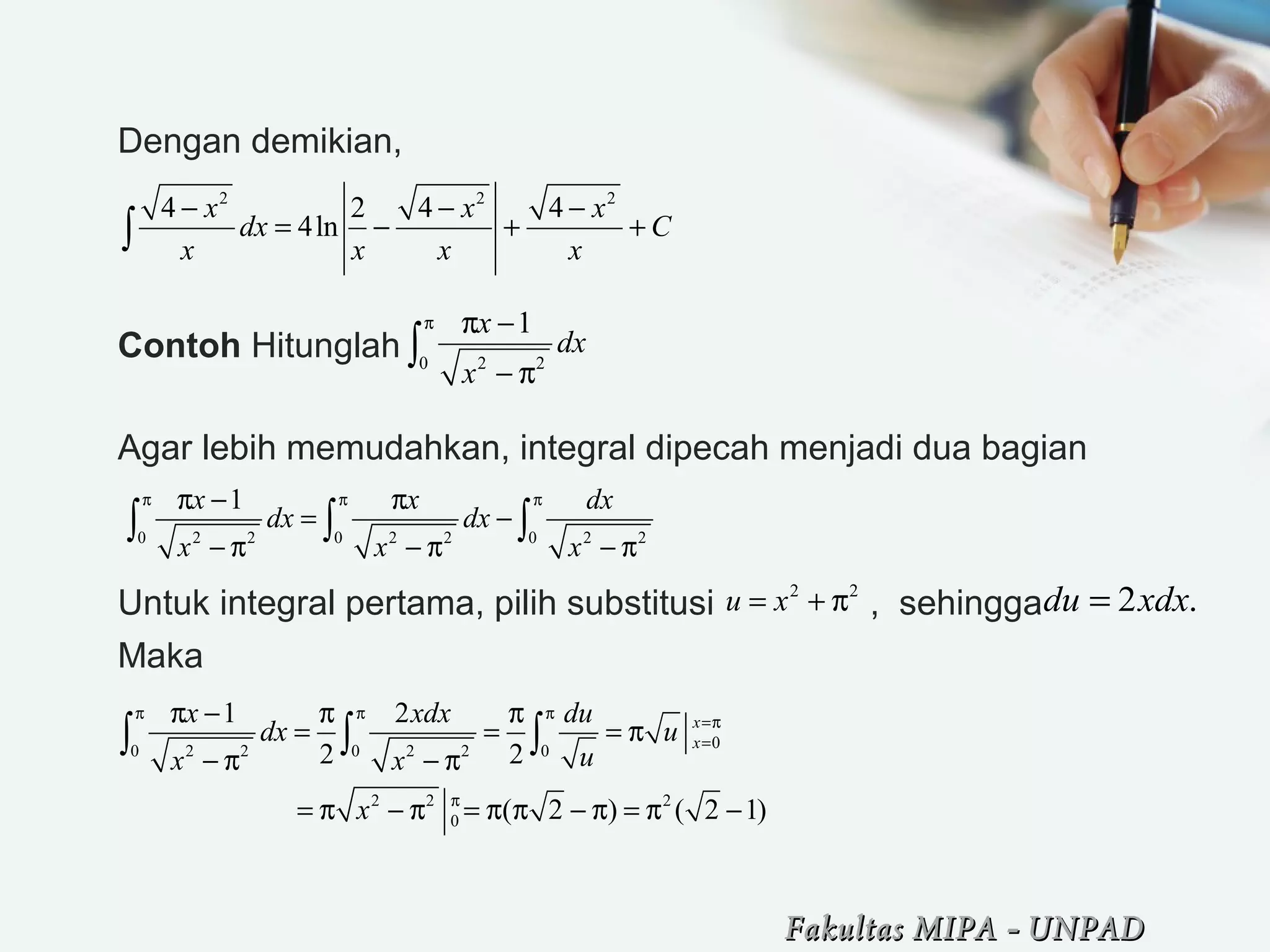 Integral Rumit Bab 9. Teknik Pengintegralan ( Kalkulus 1 ) | PPS