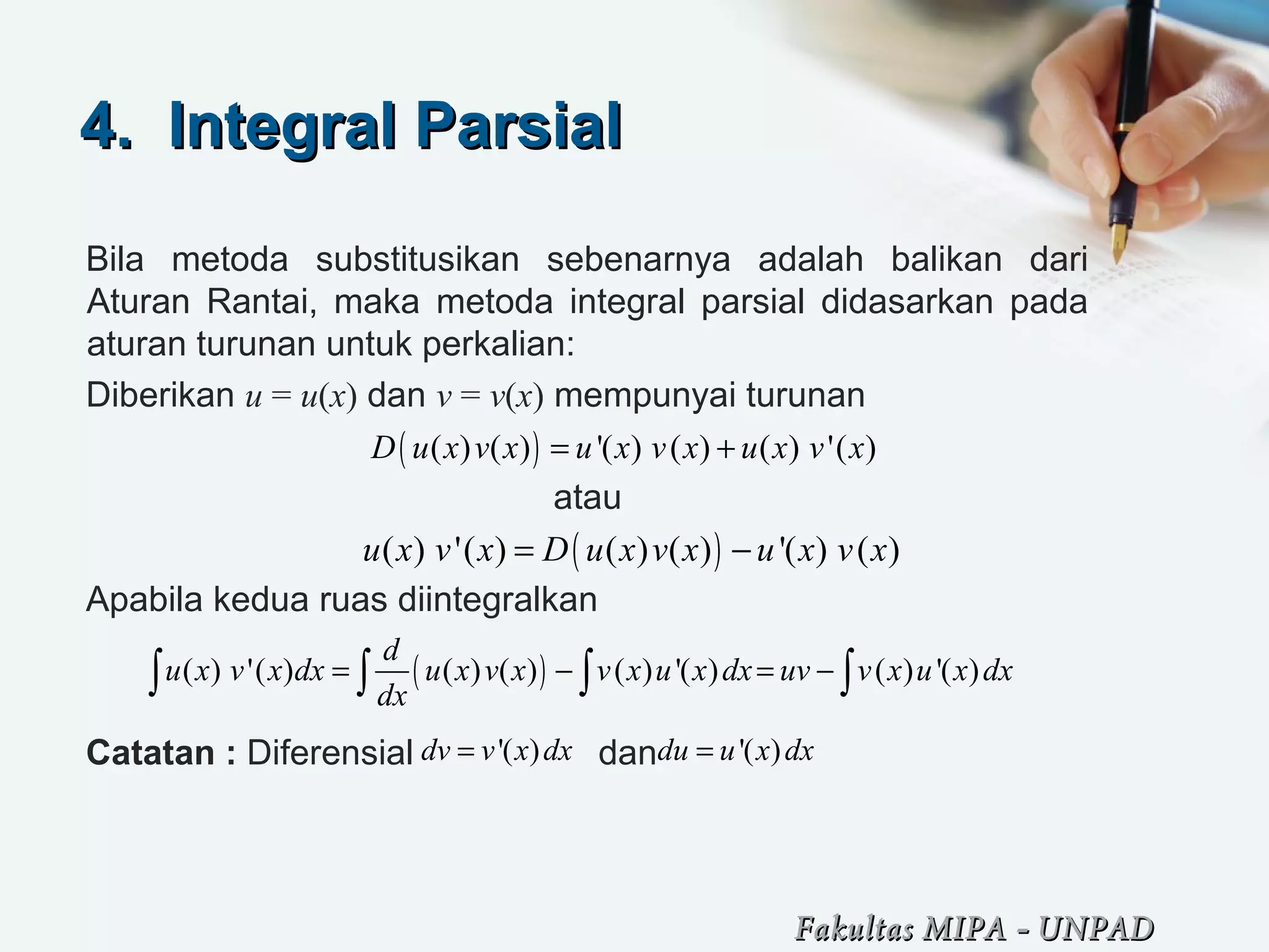Bab 9. Teknik Pengintegralan ( Kalkulus 1 ) | PPS