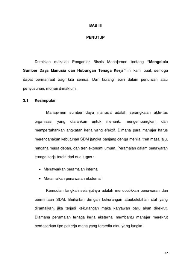 Bab Viii Mengelola Sumber Daya Manusia Dan Hubungan Tenaga Kerja