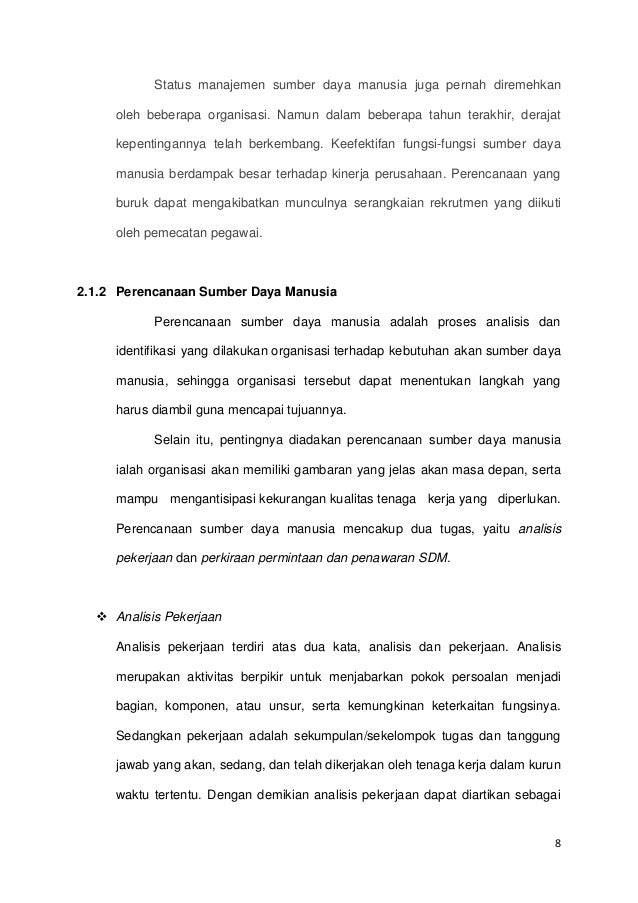 Bab Viii Mengelola Sumber Daya Manusia Dan Hubungan Tenaga Kerja