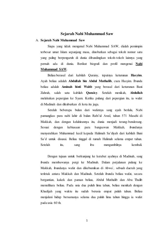 Bab Viii Sejarah Nabi Muhammad Saw