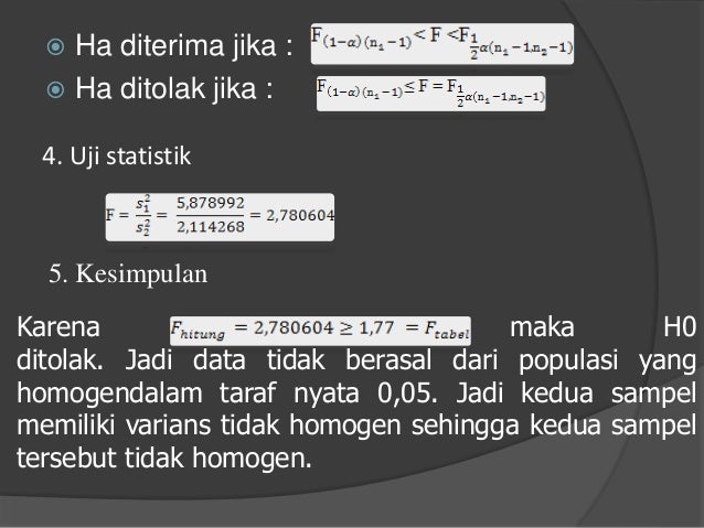 Uji Normalitas dan Homogenitas