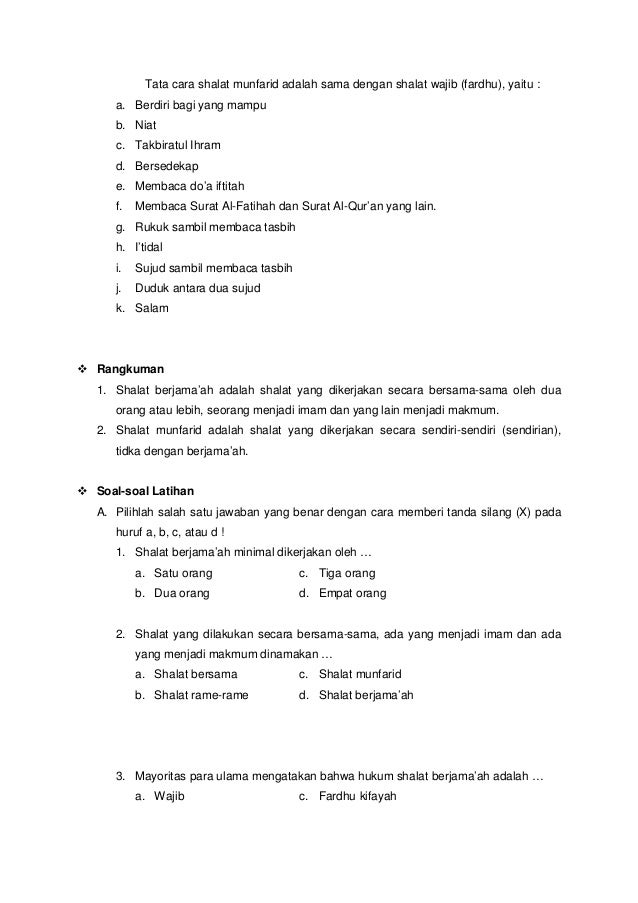 Bab 7 Shalat Jama Ah Dan Munfarid