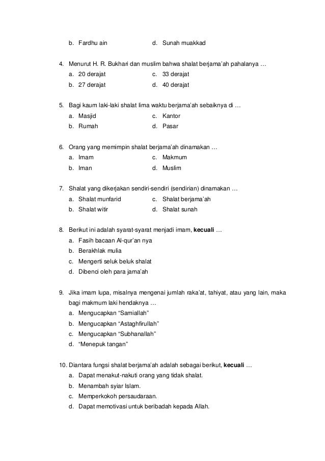 Bab 7 Shalat Jama Ah Dan Munfarid
