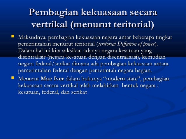 Bab Vi Pe Mbagian Kekuasaan Negara