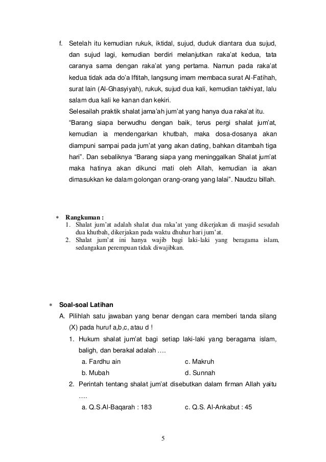 Bab 12 Tata Cara Shalat Jum At