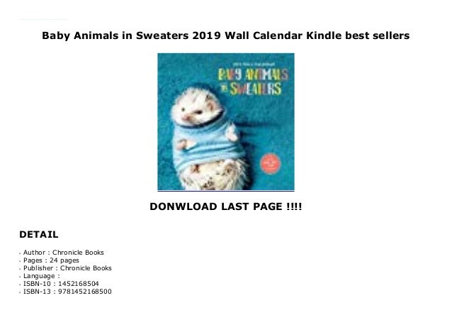 Baby Animals in Sweaters 2019 Wall Calendar Kindle best sellers