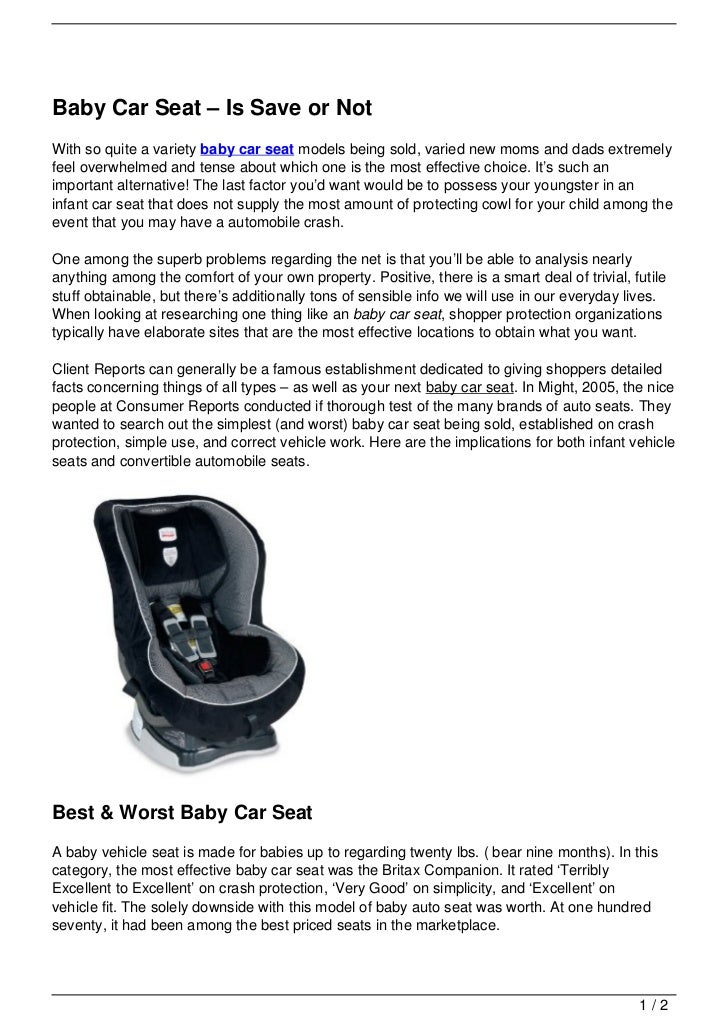 worst infant car seats