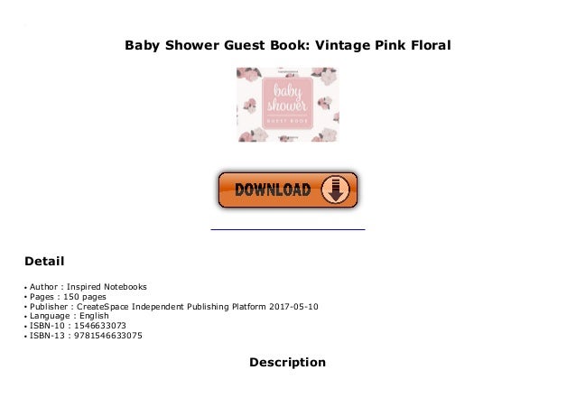 Baby Shower Guest Book Vintage Pink Floral Baby Shower Guest Book Vintage Pink Floral