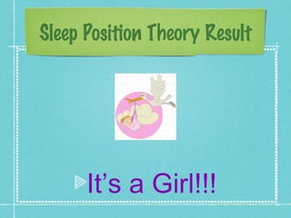 Sleep Position Theory Result




      It’s a Girl!!!
 