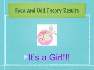 Even and Odd Theory Results




     It’s a Girl!!!
 