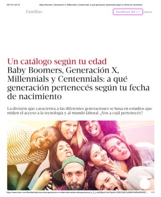 Baby boomers, generación x, millennials..