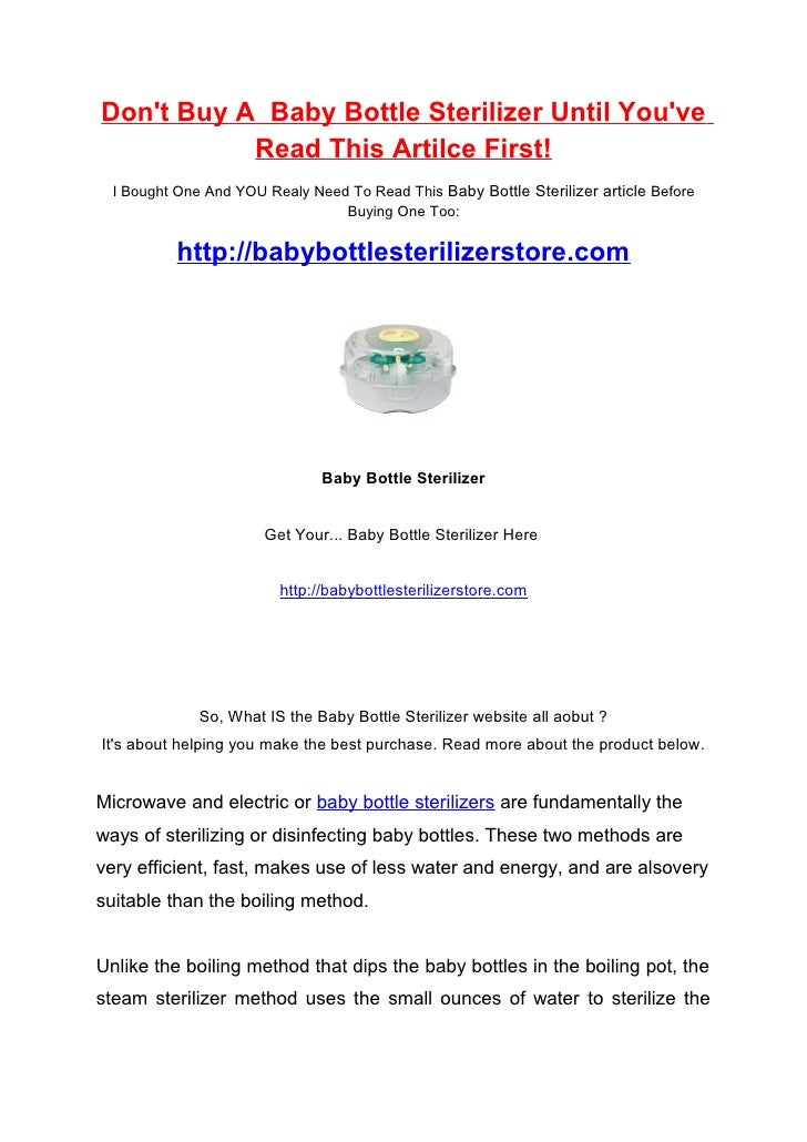 one bottle sterilizer