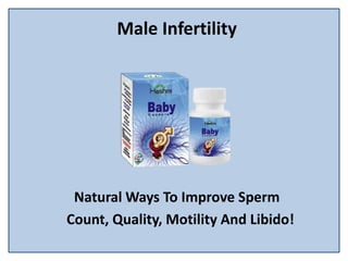 Male Infertility
Natural Ways To Improve Sperm
Count, Quality, Motility And Libido!
 