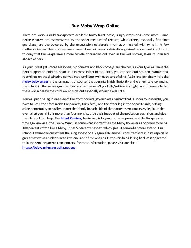 moby wrap online