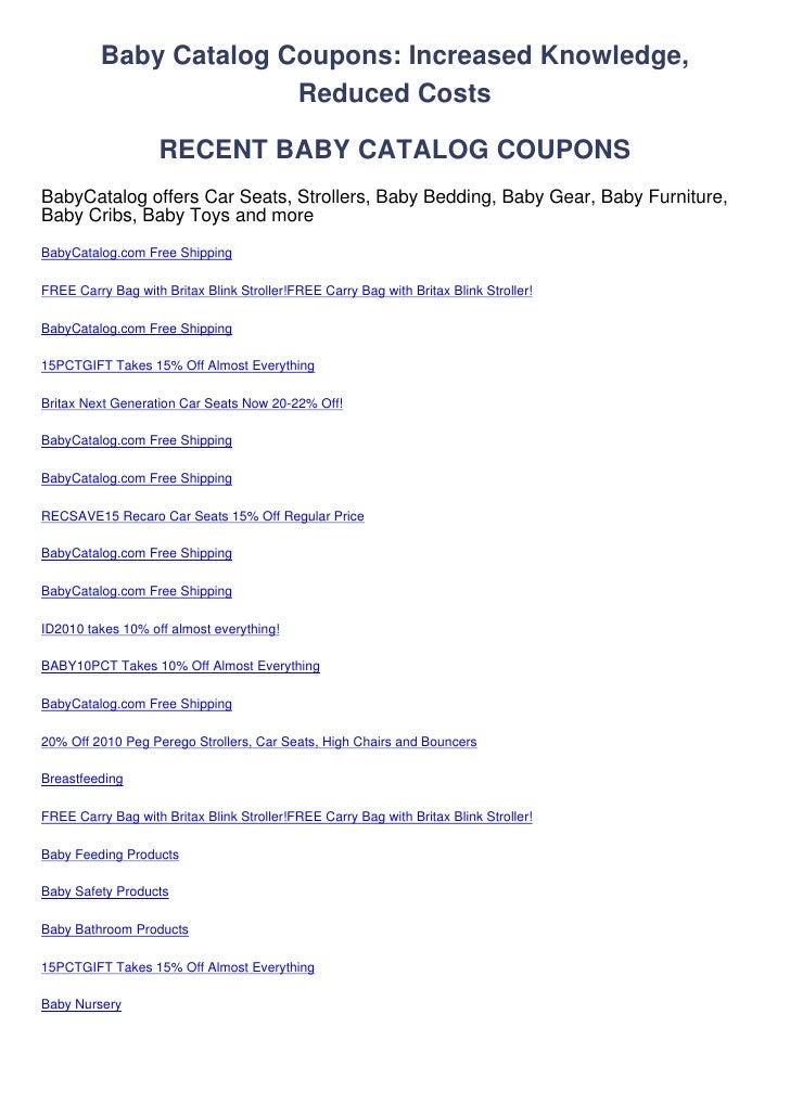 Baby Catalog Coupons