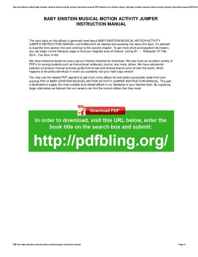 baby einstein musical motion activity jumper manual