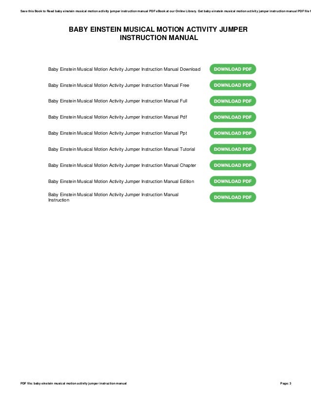 baby einstein musical motion activity jumper manual