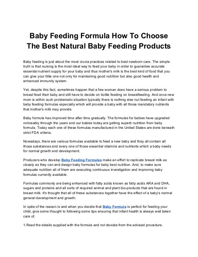 best natural baby formula