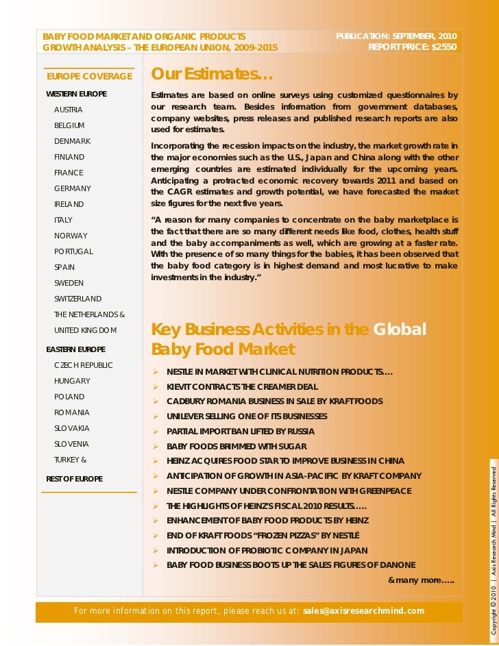 Growth Of Organic Baby Food Market Growth Of Organic Baby Food Market