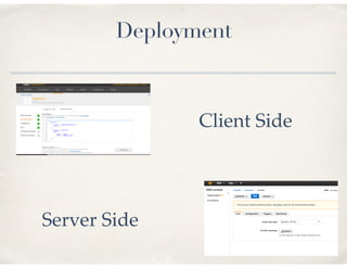 Deployment
Client Side
Server Side
 