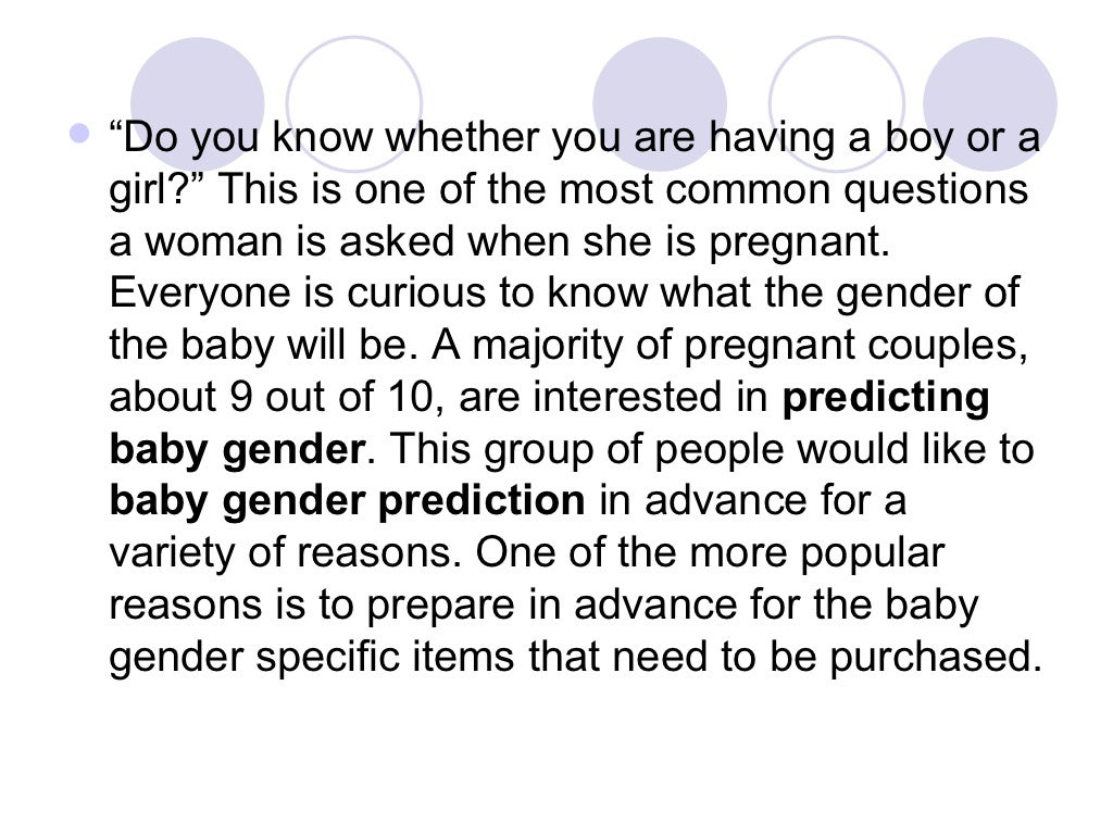 Baby gender prediction