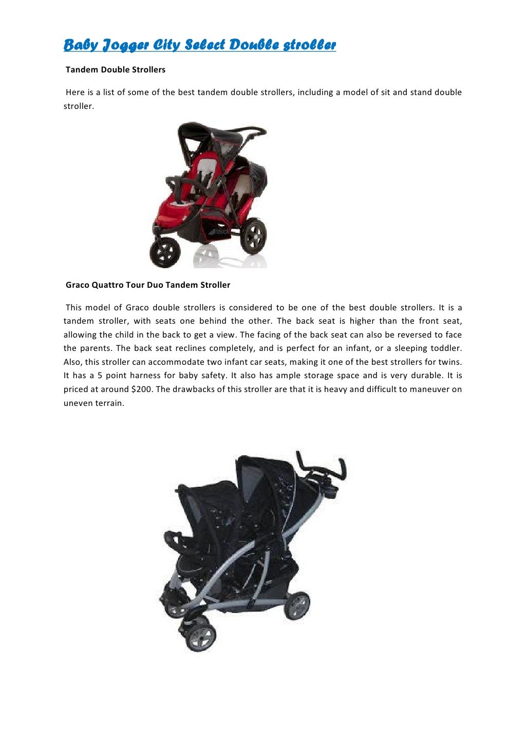 Baby jogger city select double stroller 2