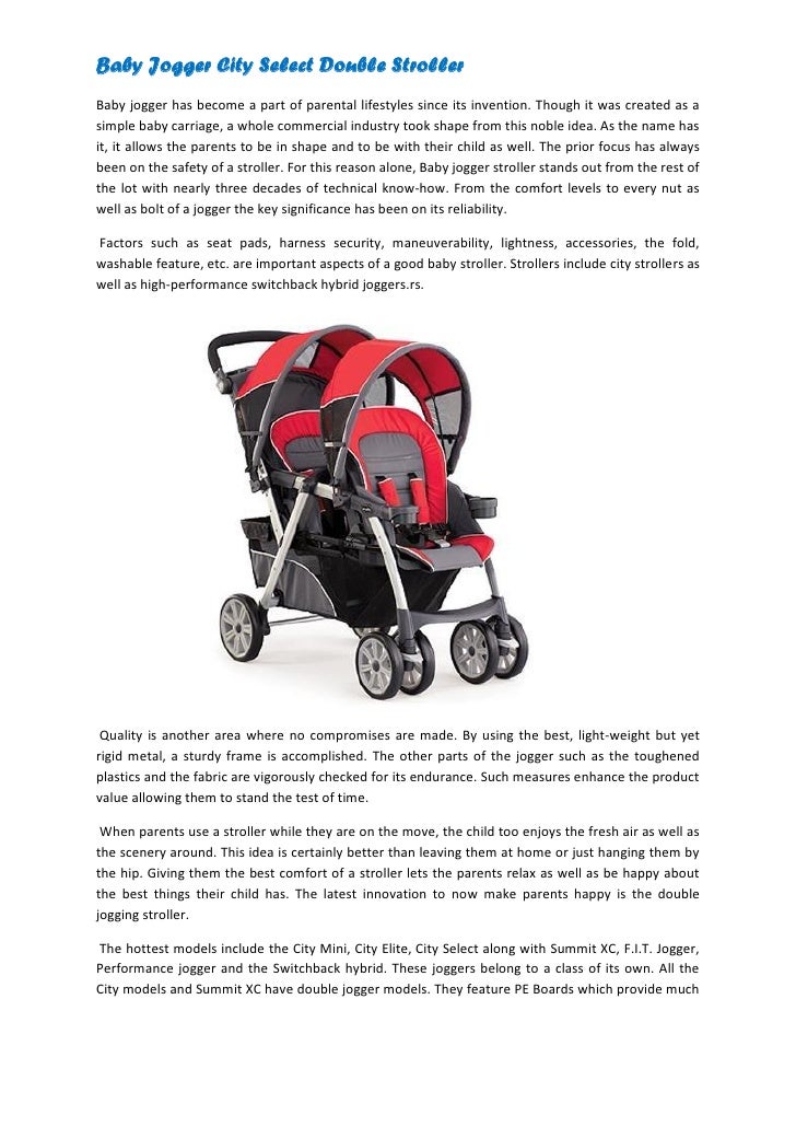 Baby jogger city select double stroller 4