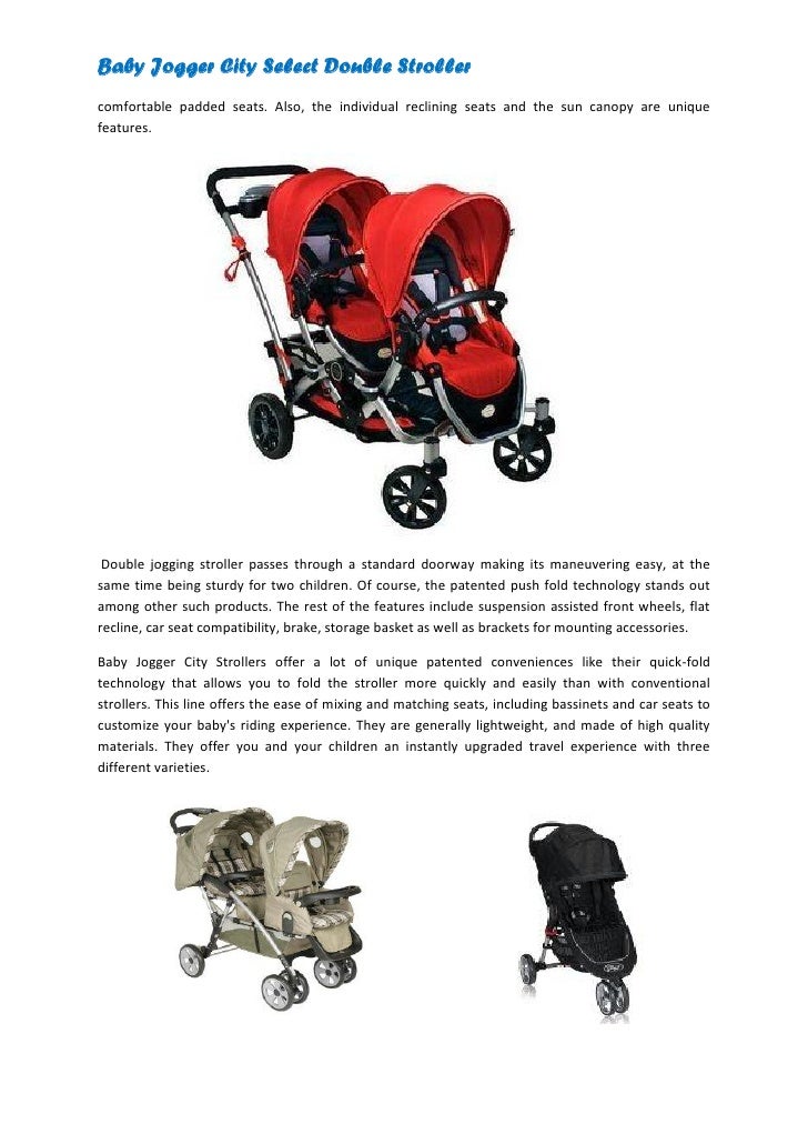Baby jogger city select double stroller 4