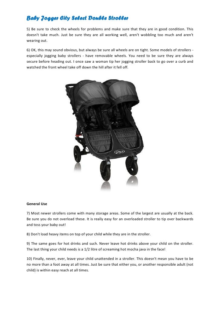 Baby jogger city select double stroller 5