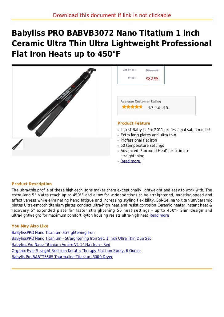 babyliss pro flat iron temperature settings