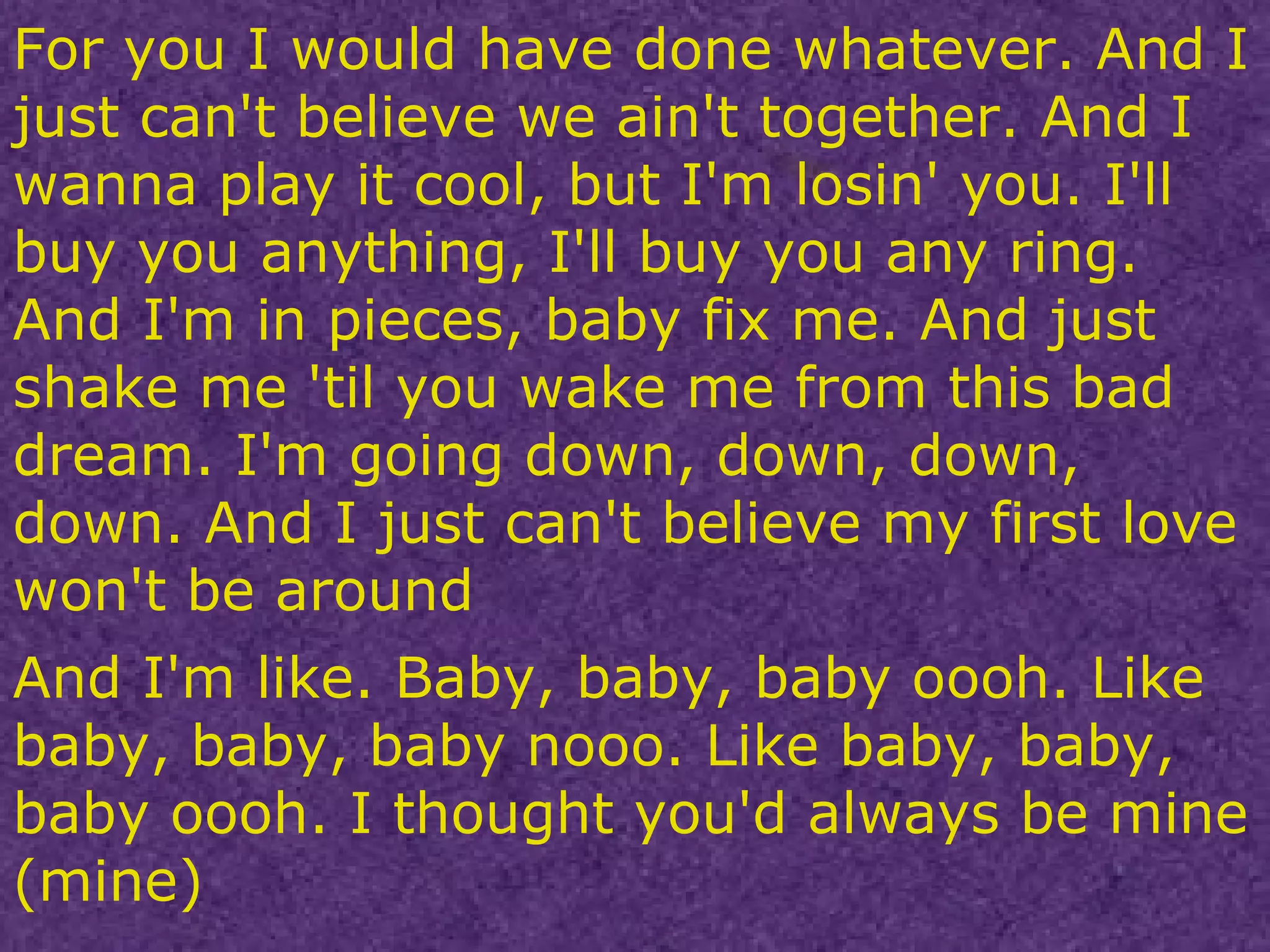 Baby lyrics | PPT