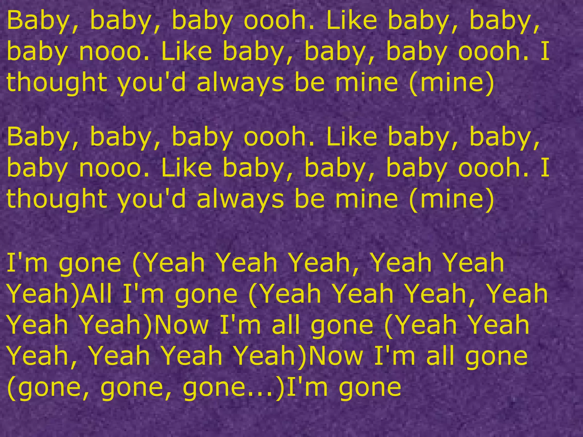 Baby lyrics | PPT