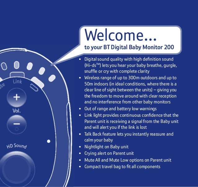 bt digital baby monitor 200