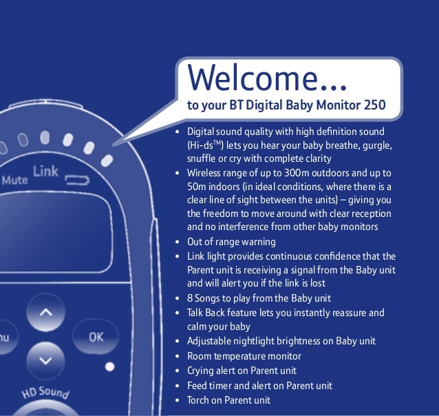 bt digital baby monitor 250