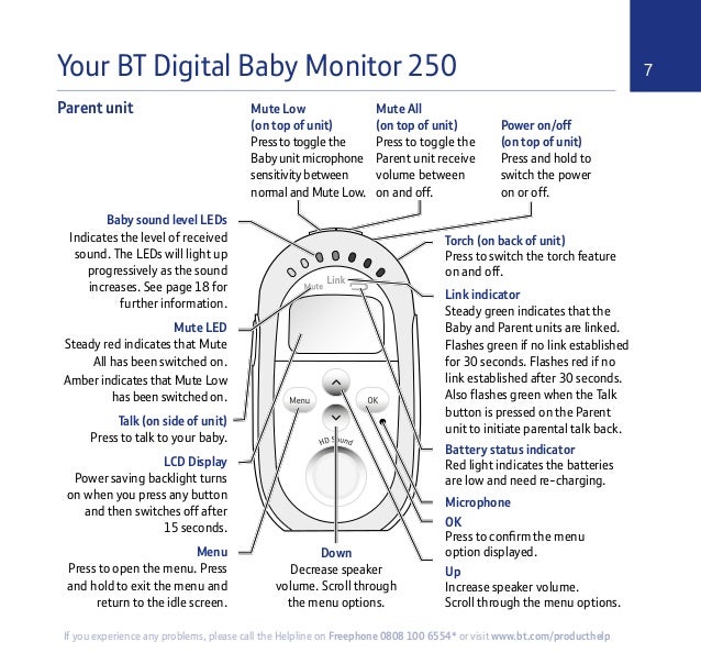 bt digital baby monitor 250