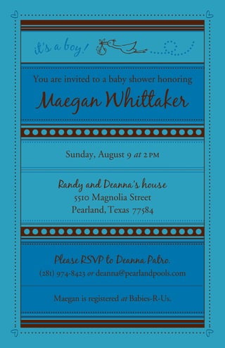 Maegan\’s Baby Shower Invitation