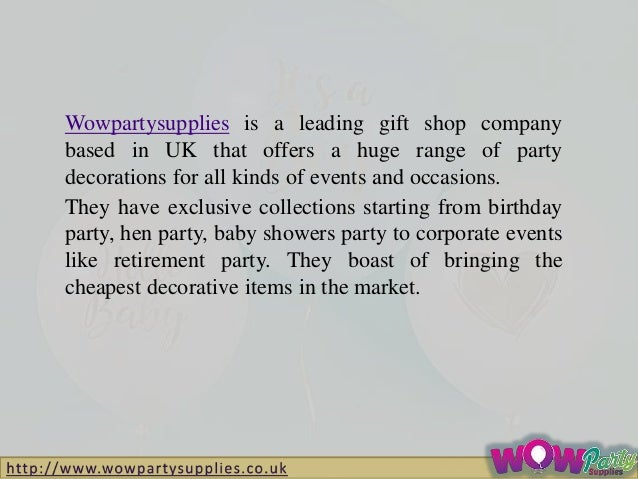 Baby Shower Party Supplies