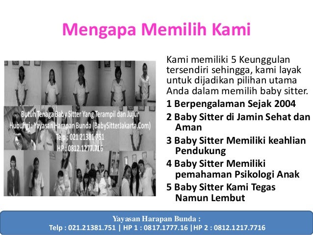 Baby sitter jakarta bekasi depok bogor hub 081212177716