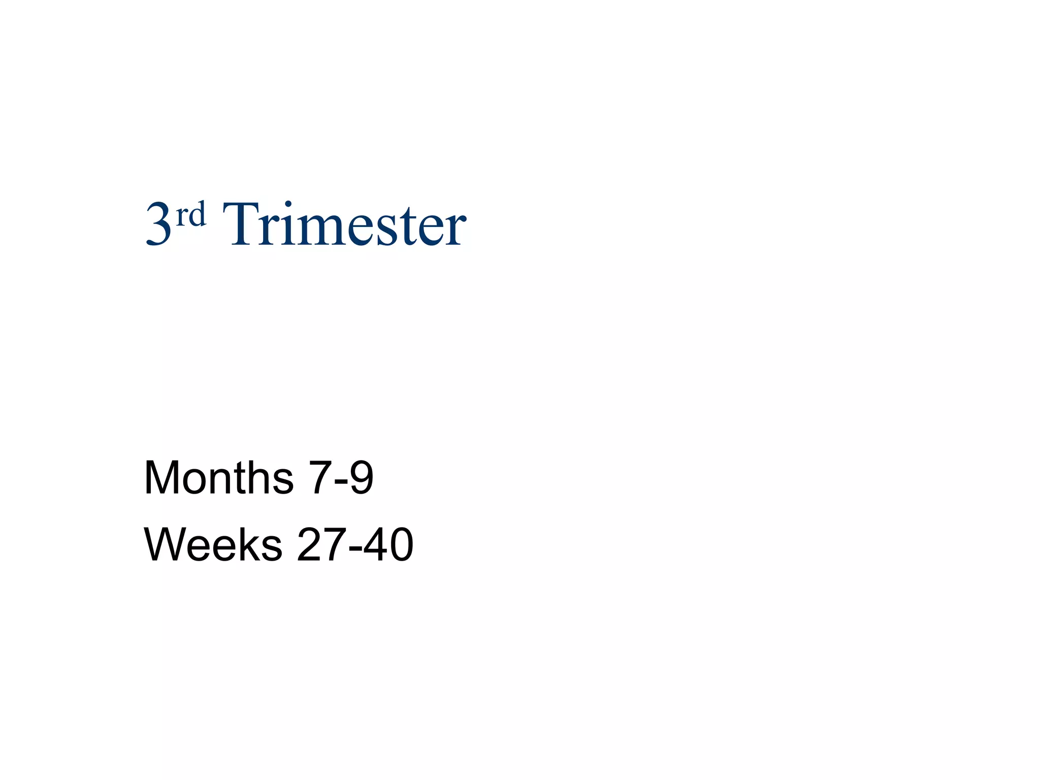 3rd Trimester


Months 7-9
Weeks 27-40
 