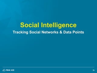 79 
Social Intelligence 
Tracking Social Networks & Data Points  