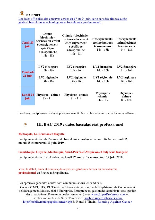 Bac 2019 Les Dates Officielles Des Epreuves Ecrites Du 17 Au 24 Jui