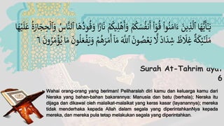 At Tahrim Ayat 6 arti dan makna yang perlu diketahui