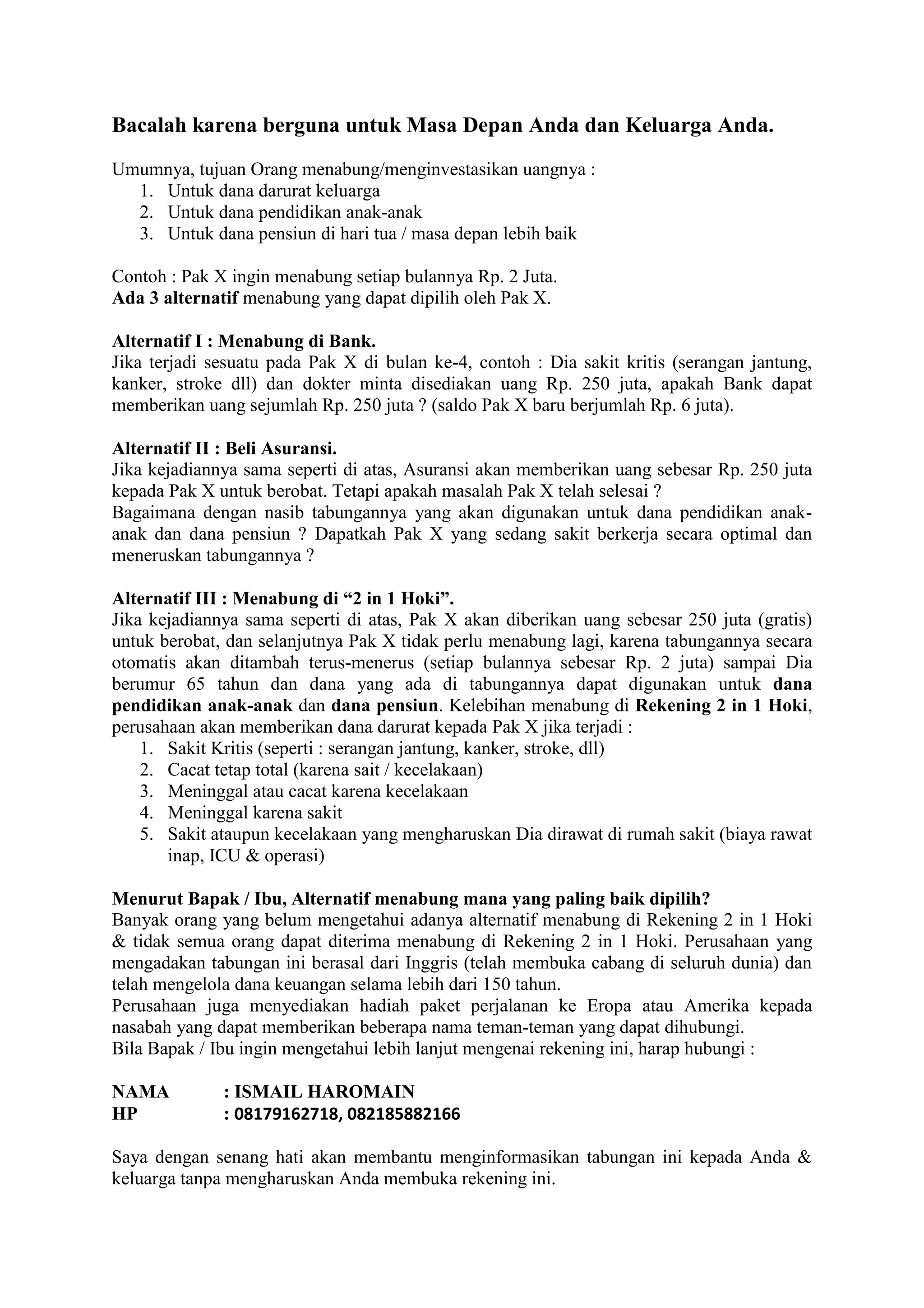 Bacalah karena berguna untuk masa depan anda dan keluarga anda PDF